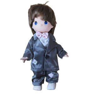 Precious Moments 10" Doll - Gray Patched suit - No Shoes